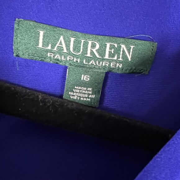 Lauren Ralph Lauren Women's Size 16 Dress Crepe One Shoulder Purple Blue - Picture 4 of 5